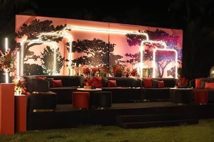 Stage and Backdrop — Sangeet decor — ITC Grand Goa